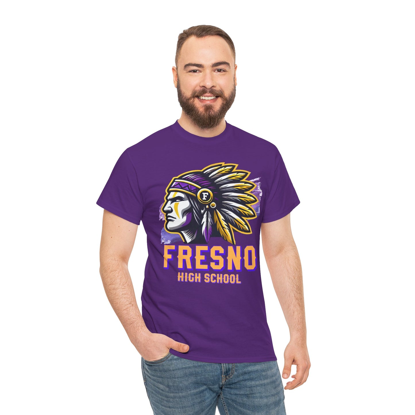 Fresno High School 2025 Unisex Heavy Cotton Tee - Bold Native American Design