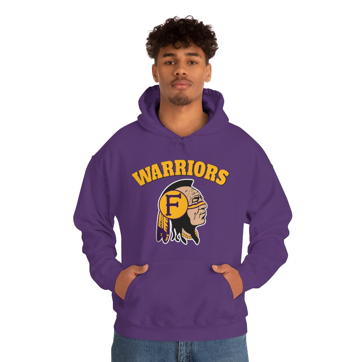 Warriors Indian Head - Unisex Heavy Blend™ Hooded Sweatshirt