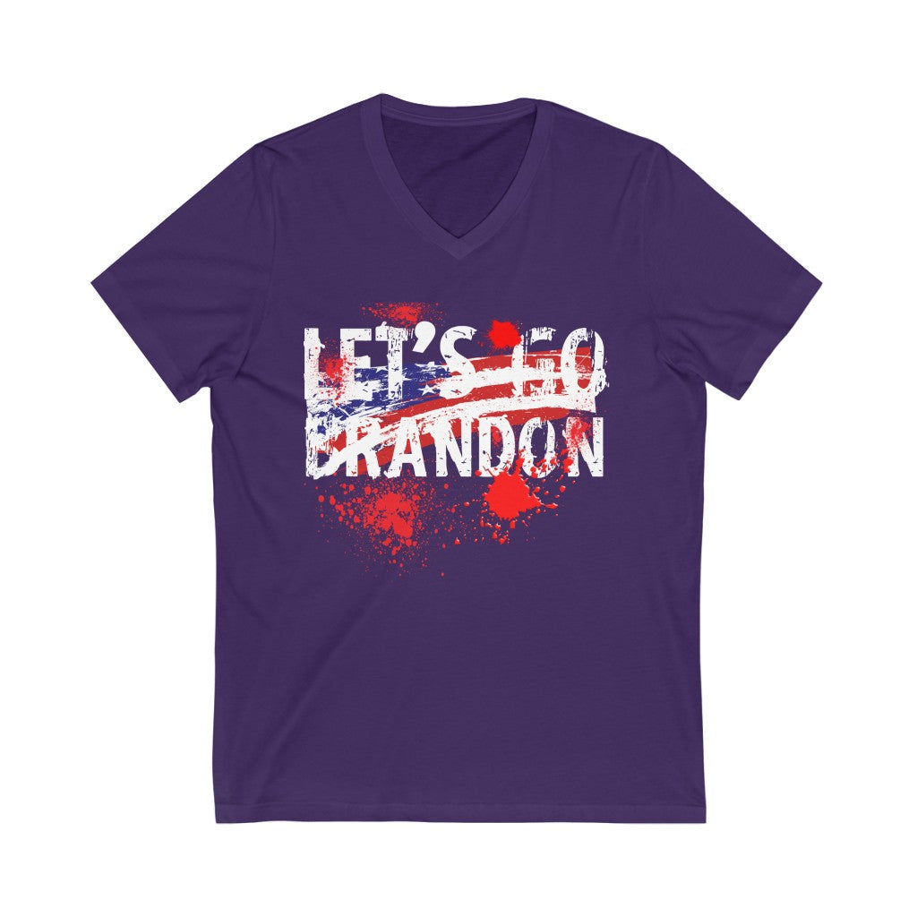 Let's Go Brandon - Unisex Jersey Short Sleeve V-Neck Tee