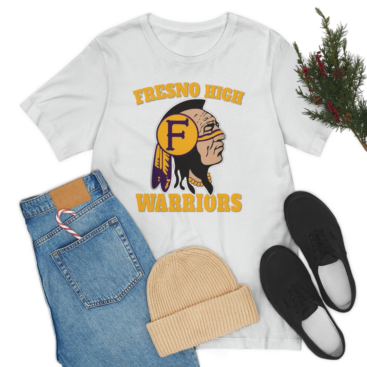 Fresno High Warriors Indian Head 3 - Bella Canvas 3001