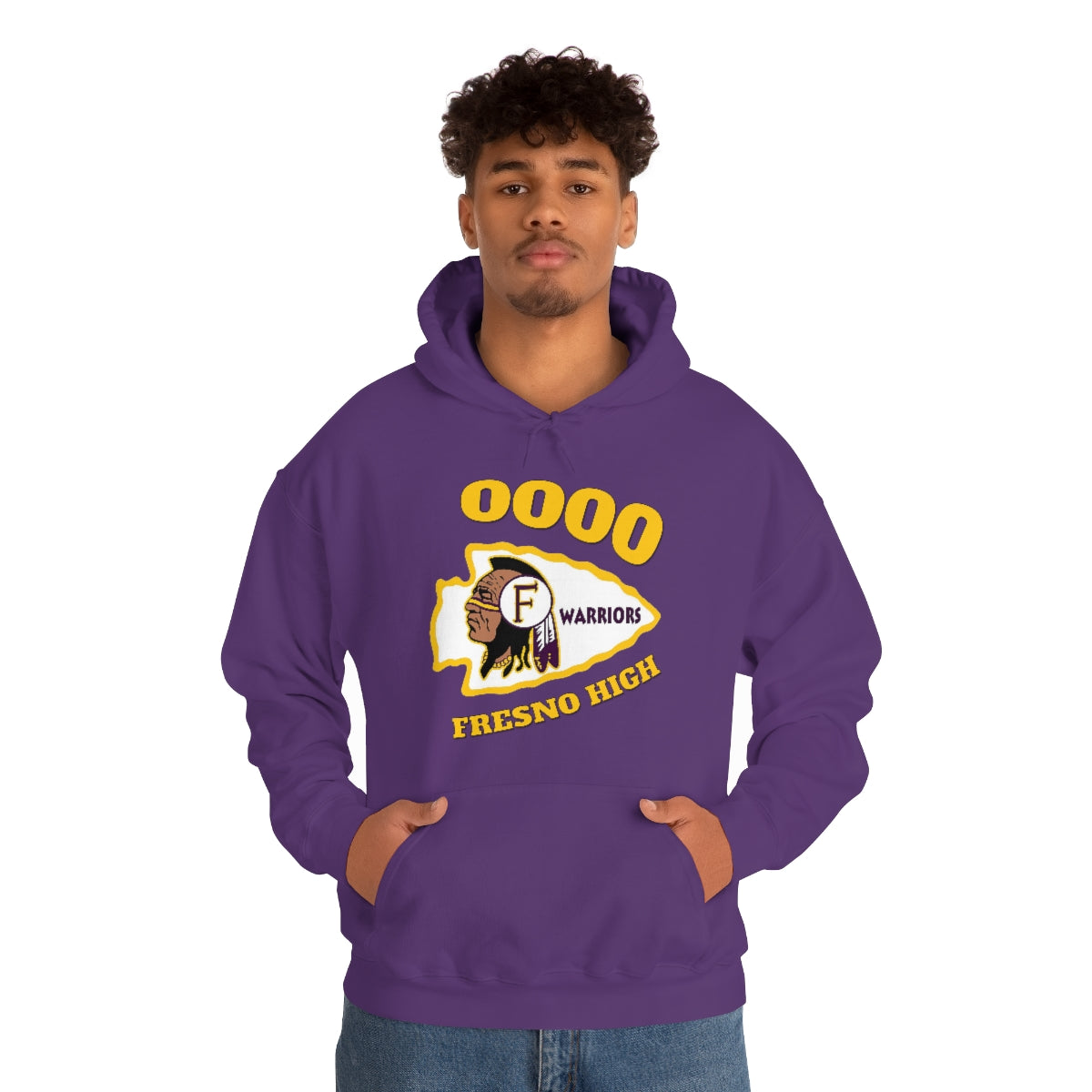 0000 Fresno High Tomahawk Logo - Unisex Heavy Blend™ Hooded Sweatshirt