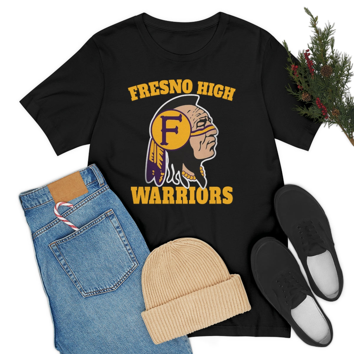 Fresno High Warriors Indian Head 3 - Bella Canvas 3001