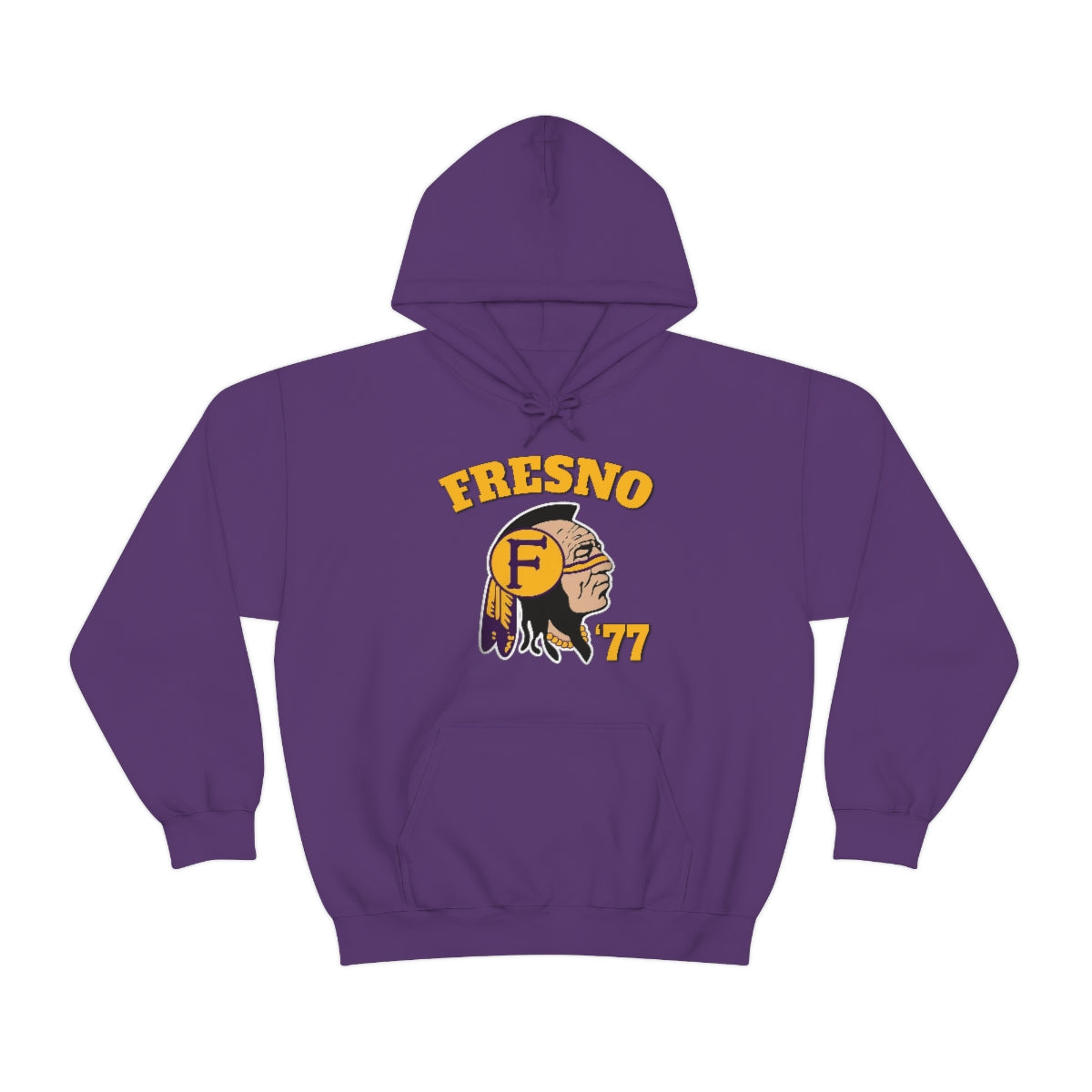 77 Fresno Indian Logo - Unisex Heavy Blend™ Hooded Sweatshirt