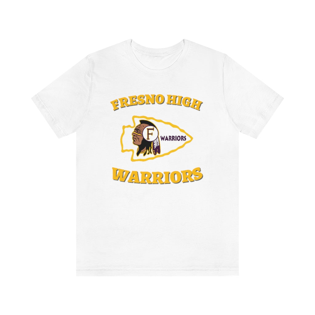 Fresno High Warriors - Curved Gold - Unisex Jersey Short Sleeve Tee