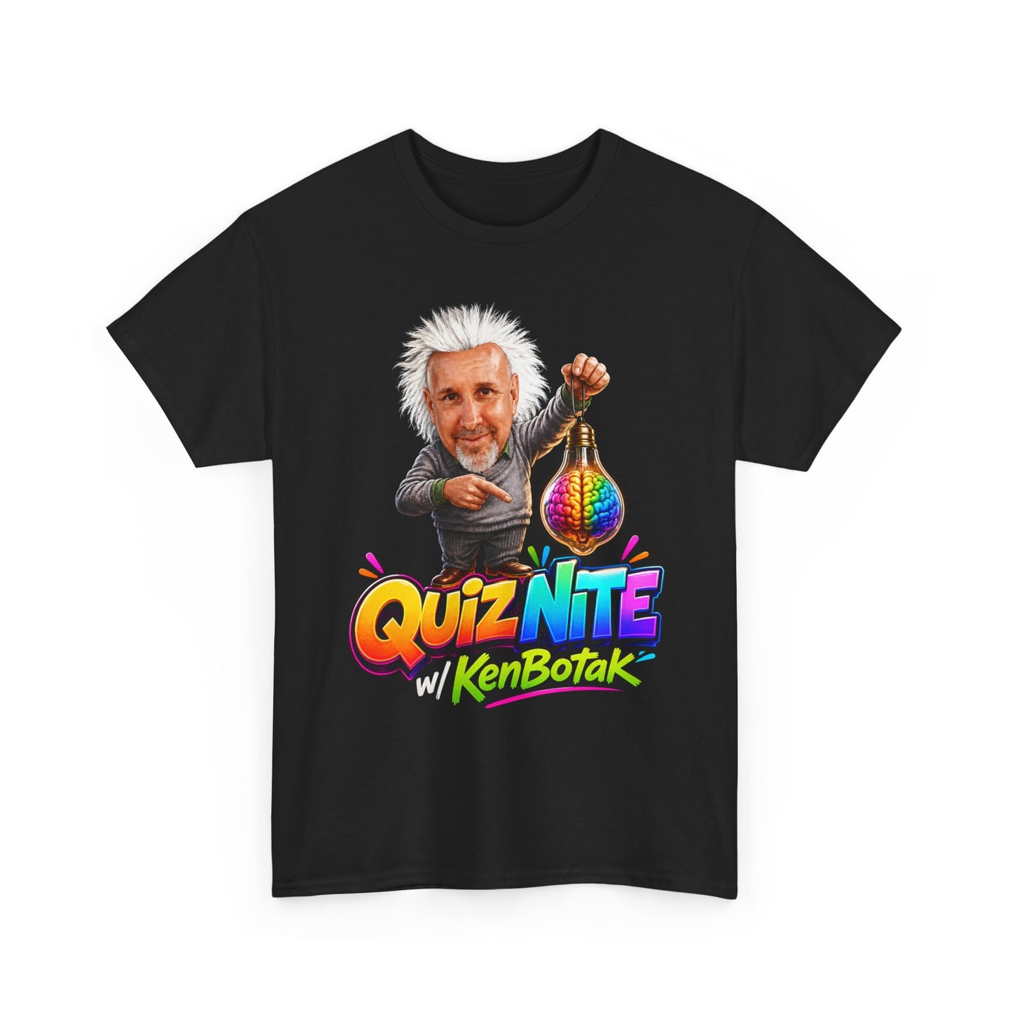 Quiz Nite w/ KenBotak T-Shirt — Retro Neon Trivia Host Tee
