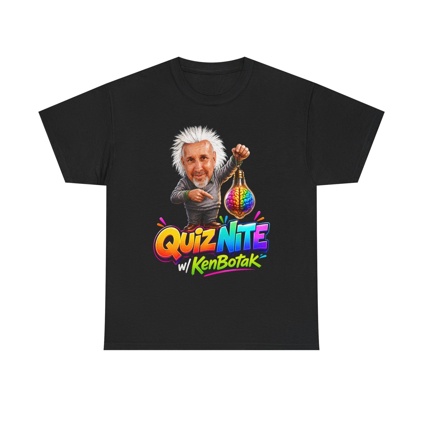 Quiz Nite w/ KenBotak T-Shirt — Retro Neon Trivia Host Tee