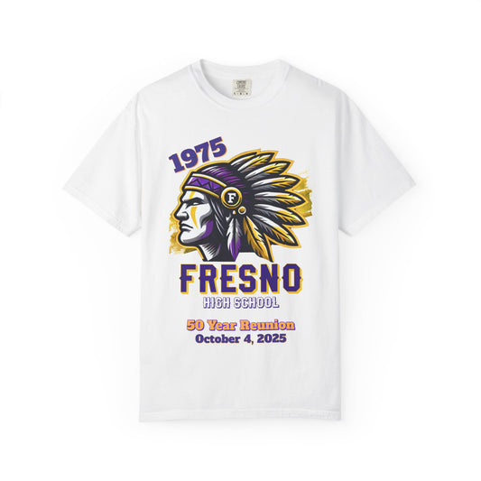 Fresno High School Reunion T-Shirt, Unisex Garment-Dyed Tee, Class of 1975, Commemorative Shirt, 50 Year Celebration, School Spirit Wear