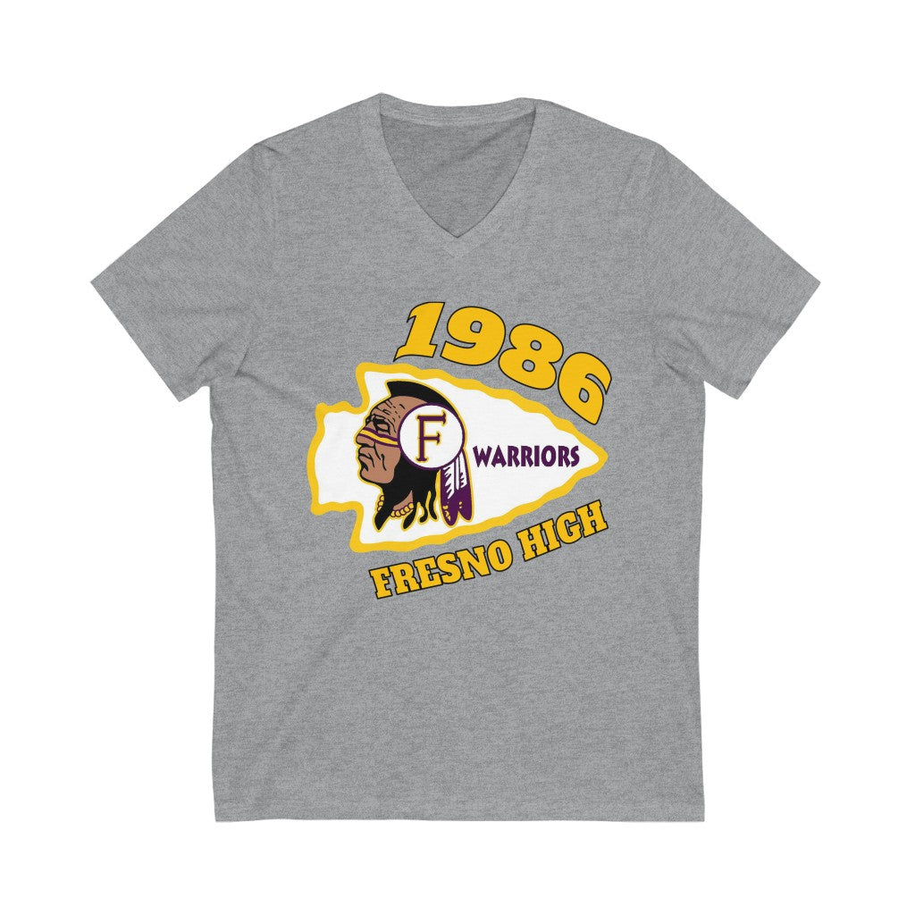 Fresno High Warriors 1986 - Unisex Jersey Short Sleeve V-Neck Tee