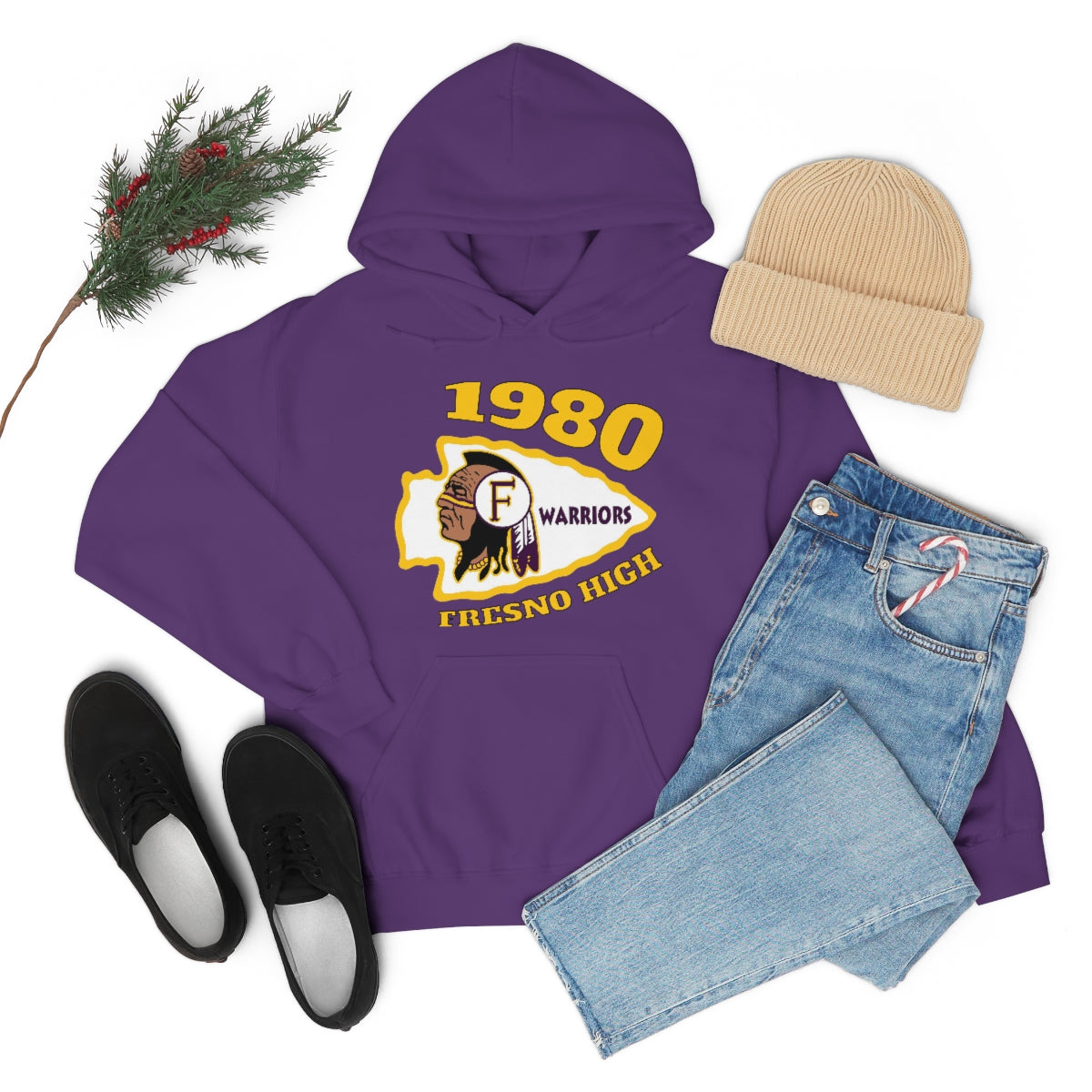 1980 Fresno High Warriors Tomahawk - Unisex Heavy Blend™ Hooded Sweatshirt