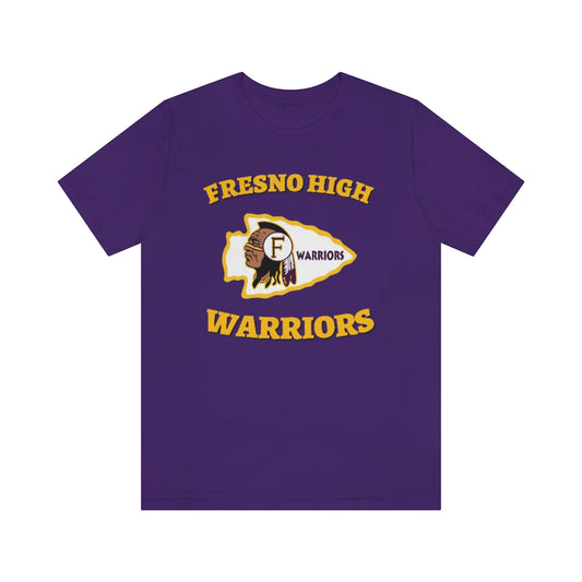 Fresno High Warriors - Curved Gold - Unisex Jersey Short Sleeve Tee