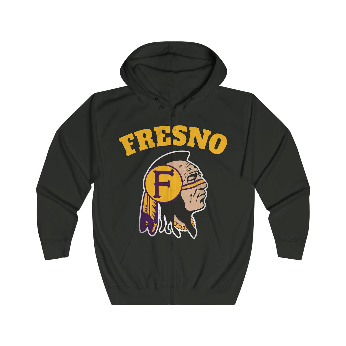 Fresno Indian Logo - Unisex Full Zip Hoodie