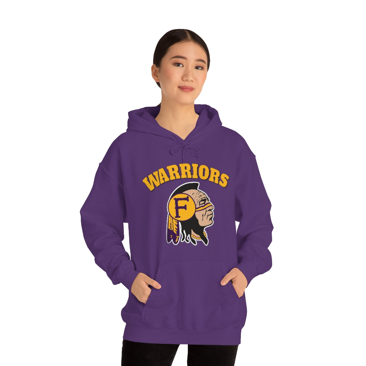 Warriors Indian Head - Unisex Heavy Blend™ Hooded Sweatshirt