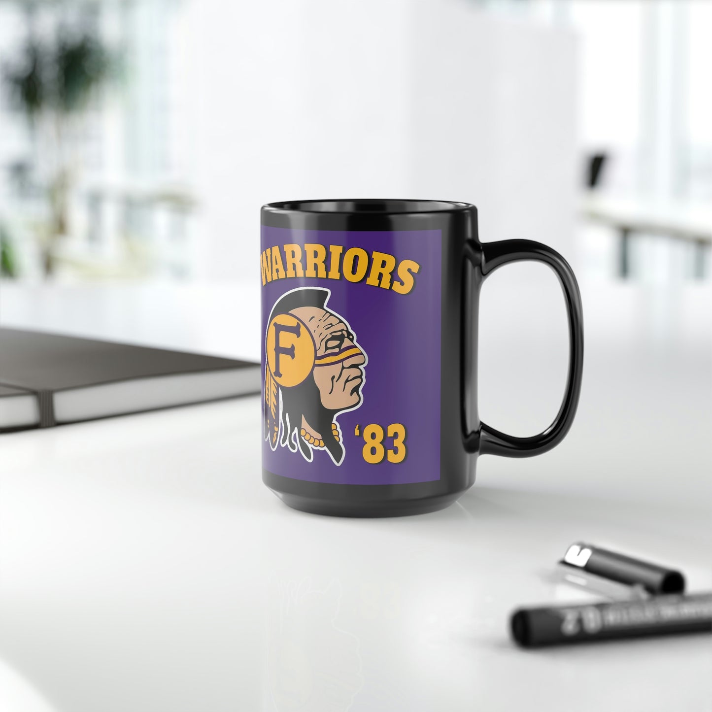 83 Warriors - Black Mug, 15oz