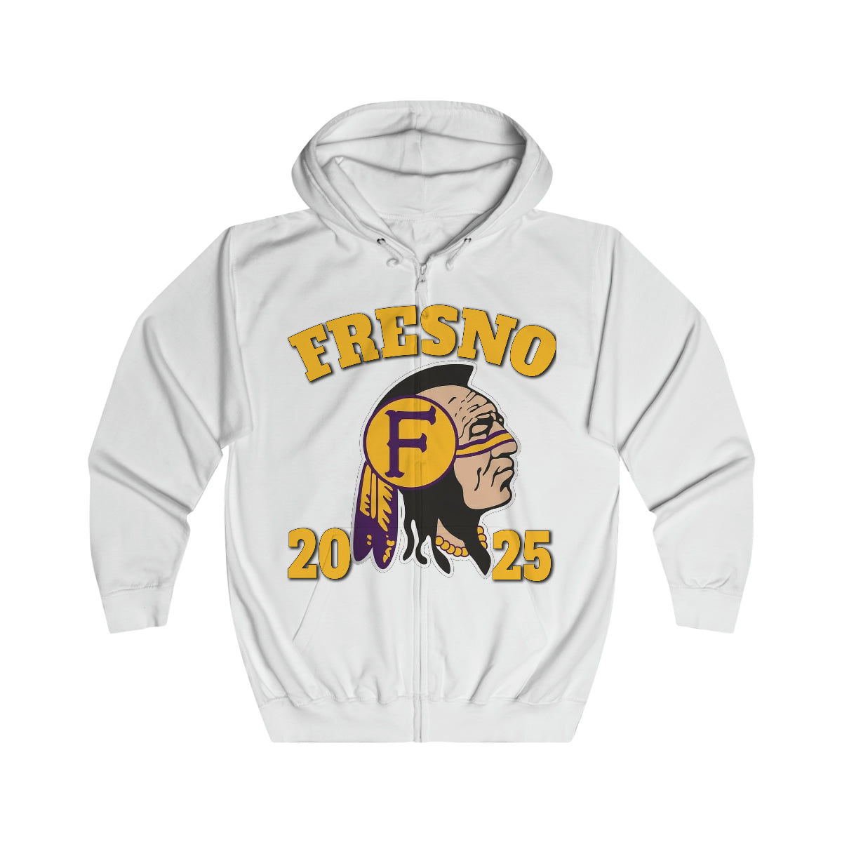 2025 Fresno Indian Logo - Unisex Full Zip Hoodie