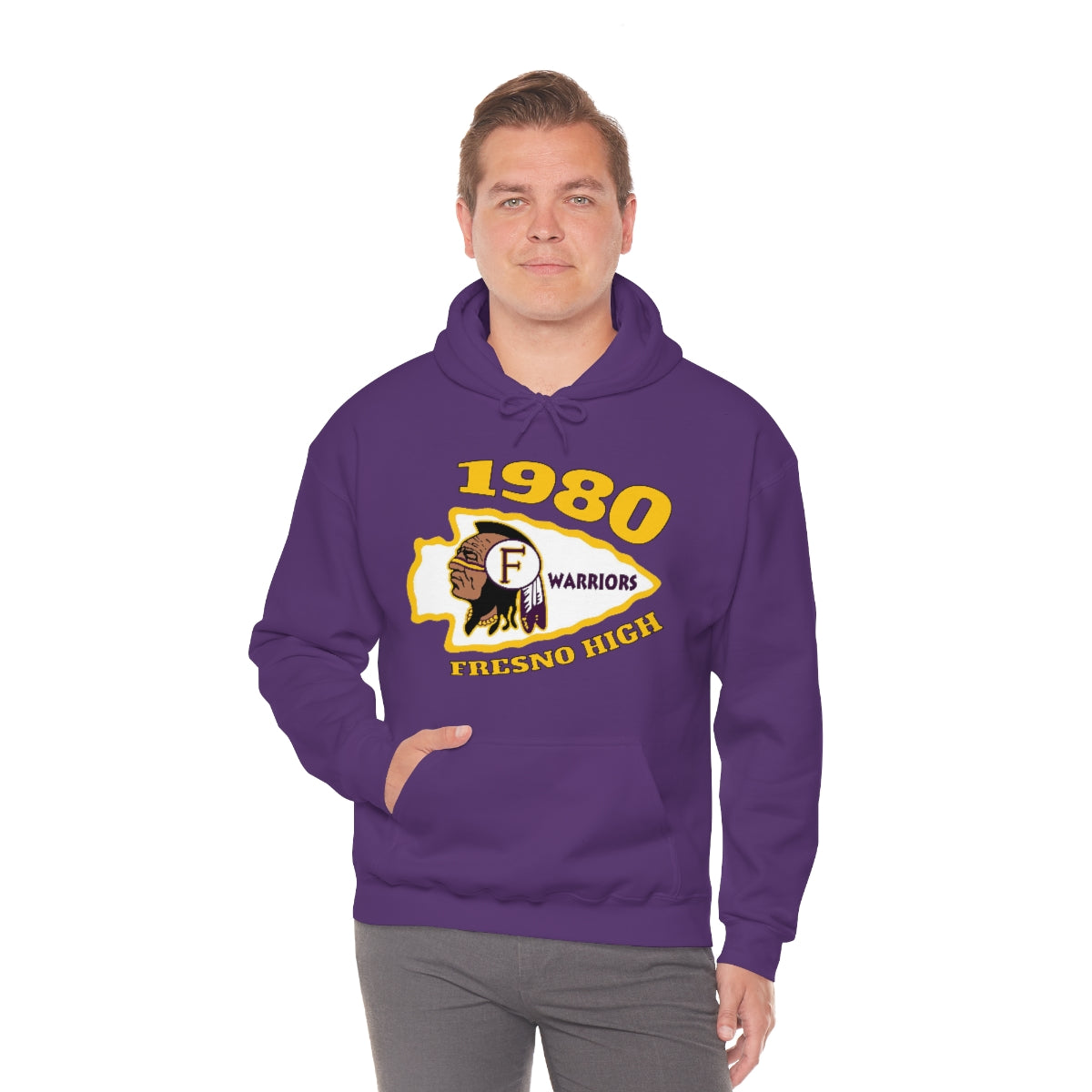 1980 Fresno High Warriors Tomahawk - Unisex Heavy Blend™ Hooded Sweatshirt