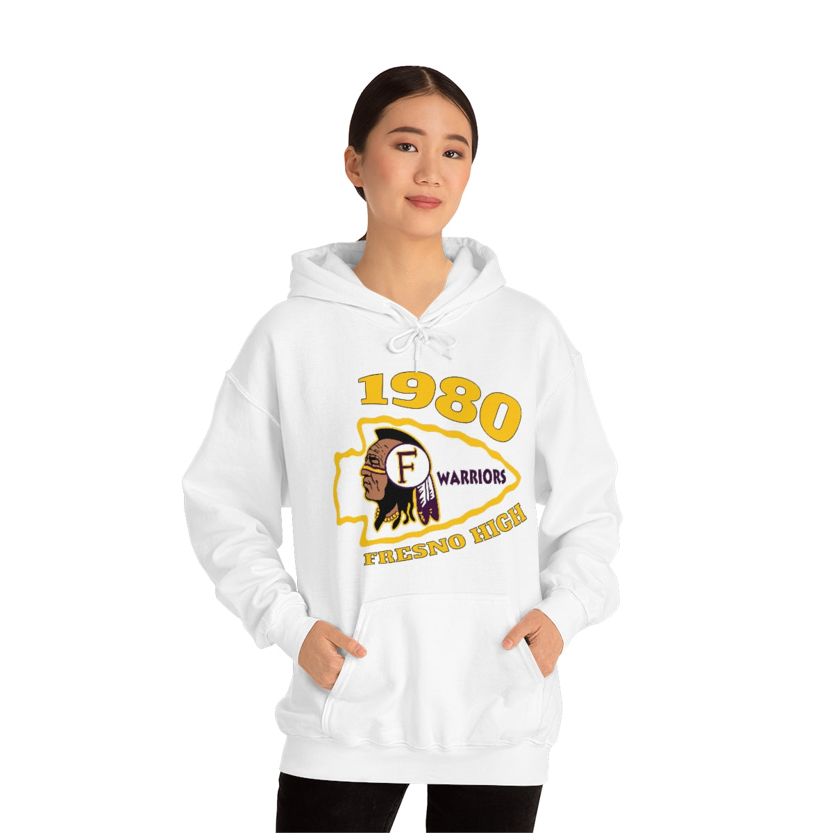 1980 Fresno High Warriors Tomahawk - Unisex Heavy Blend™ Hooded Sweatshirt