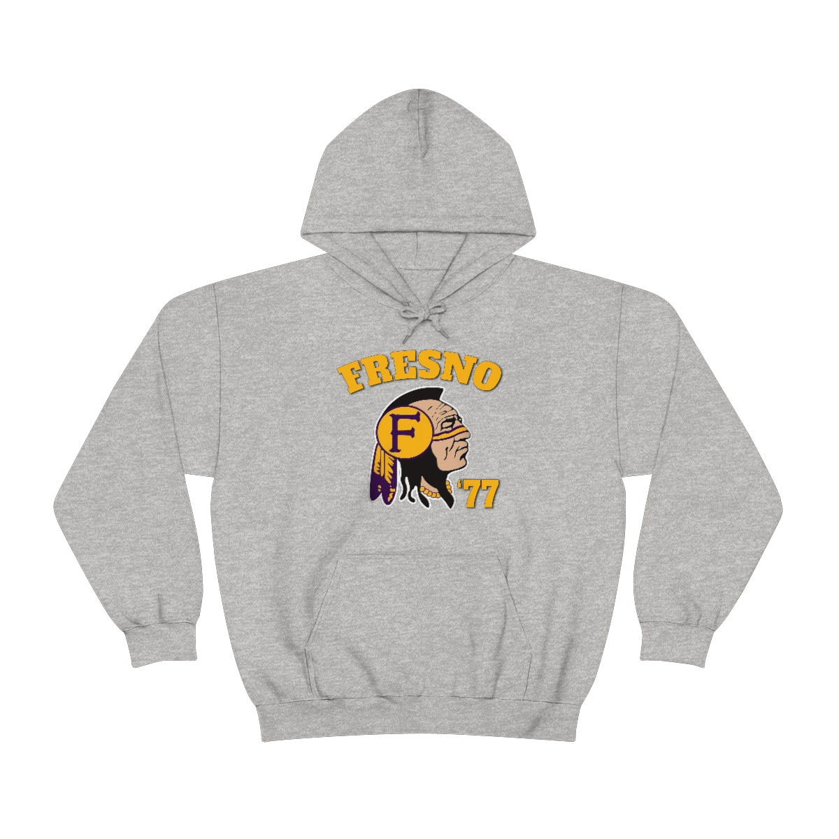 77 Fresno Indian Logo - Unisex Heavy Blend™ Hooded Sweatshirt