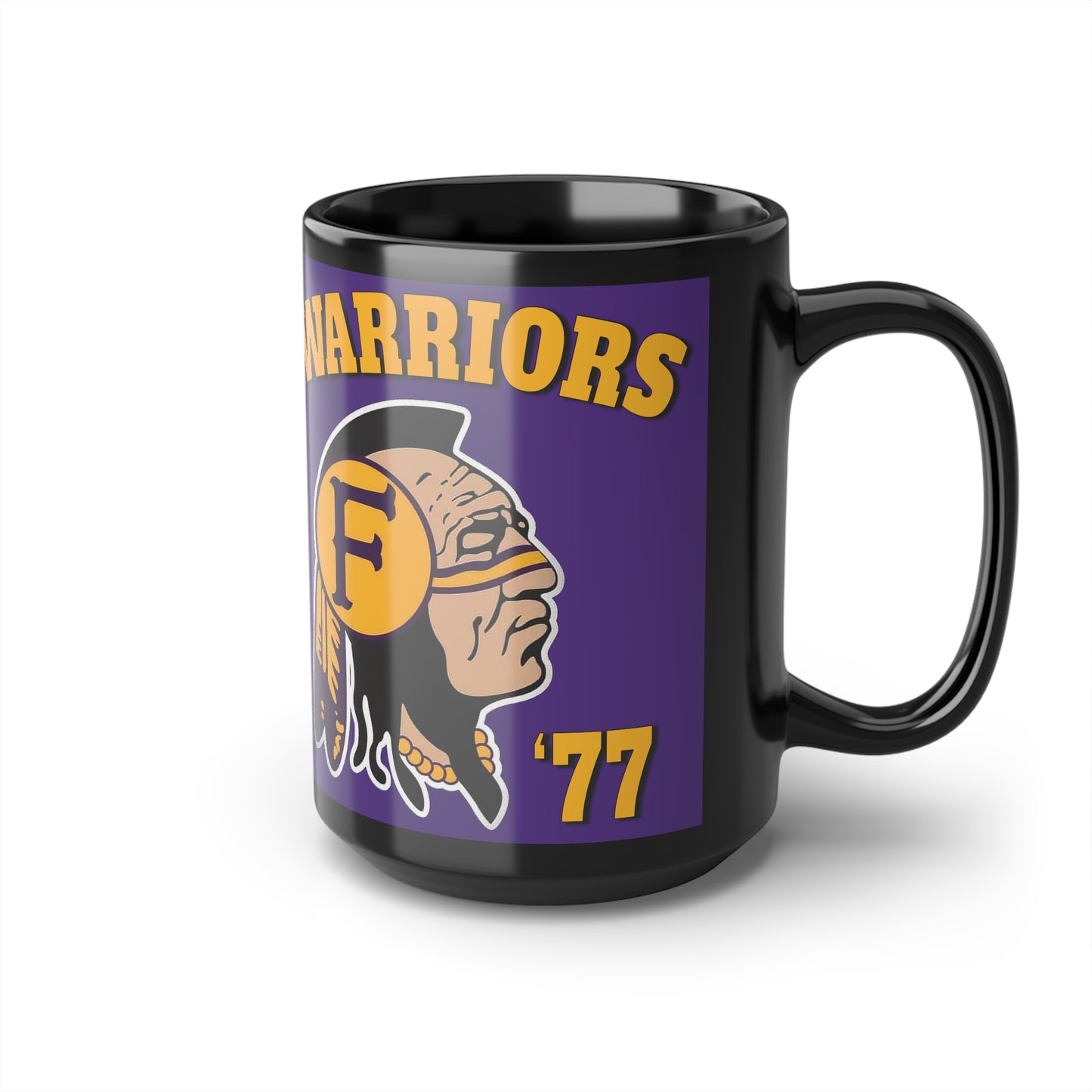 77 Fresno High Warriors - Black Mug, 15oz