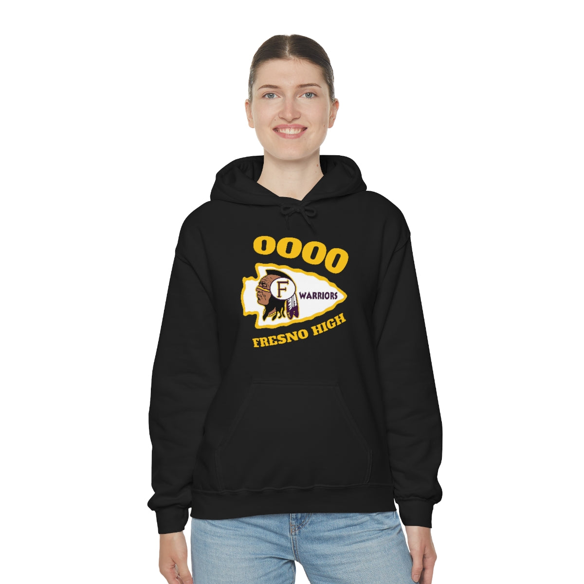 0000 Fresno High Tomahawk Logo - Unisex Heavy Blend™ Hooded Sweatshirt