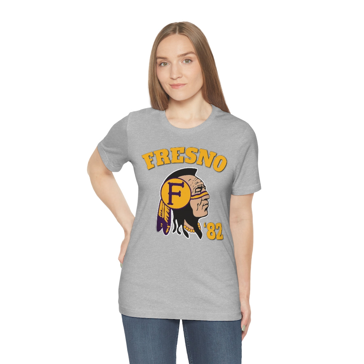 82 Fresno Indian Logo - Unisex Jersey Short Sleeve Tee