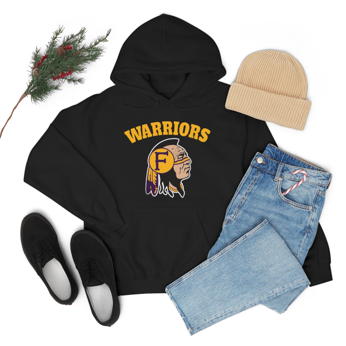 Warriors Indian Head - Unisex Heavy Blend™ Hooded Sweatshirt