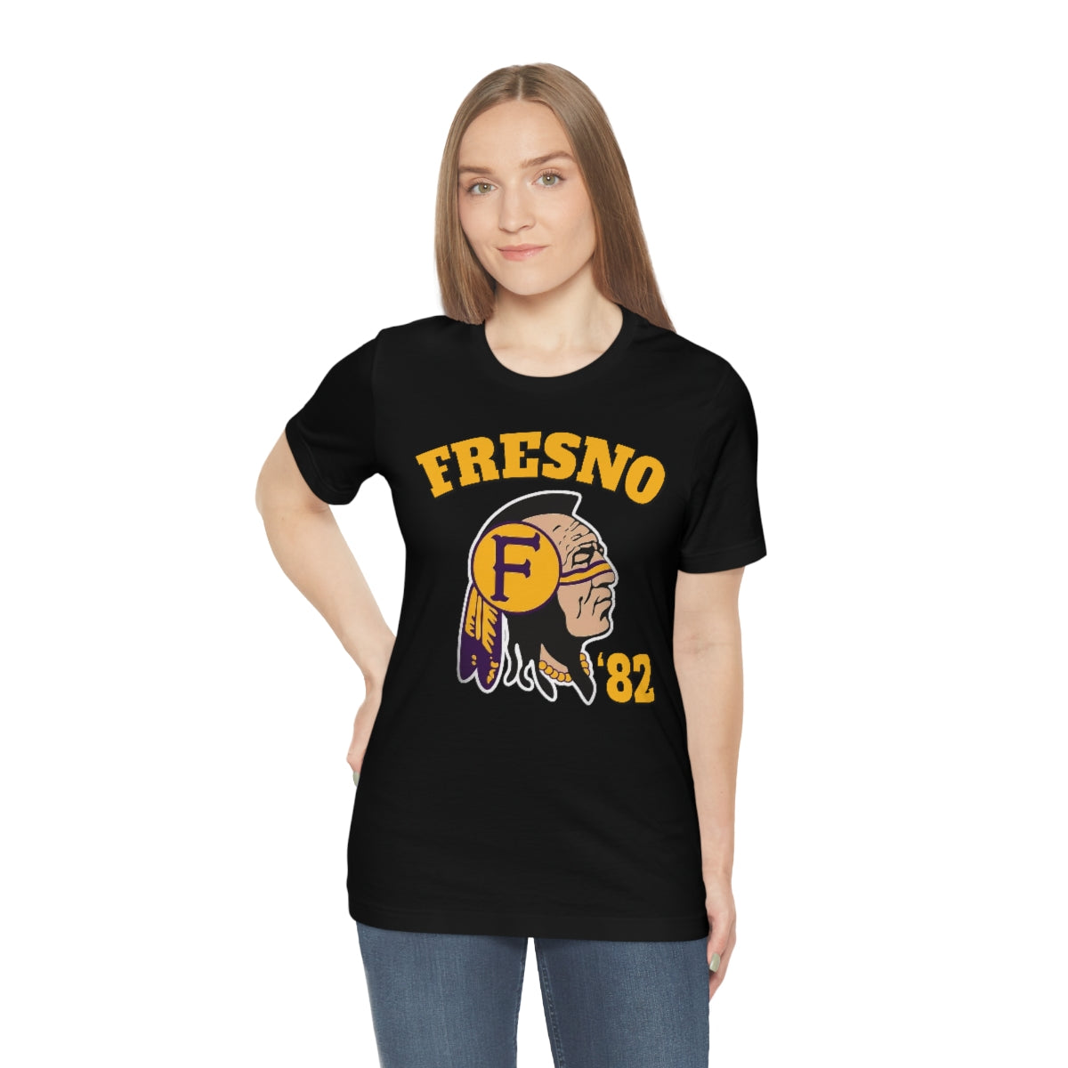 82 Fresno Indian Logo - Unisex Jersey Short Sleeve Tee