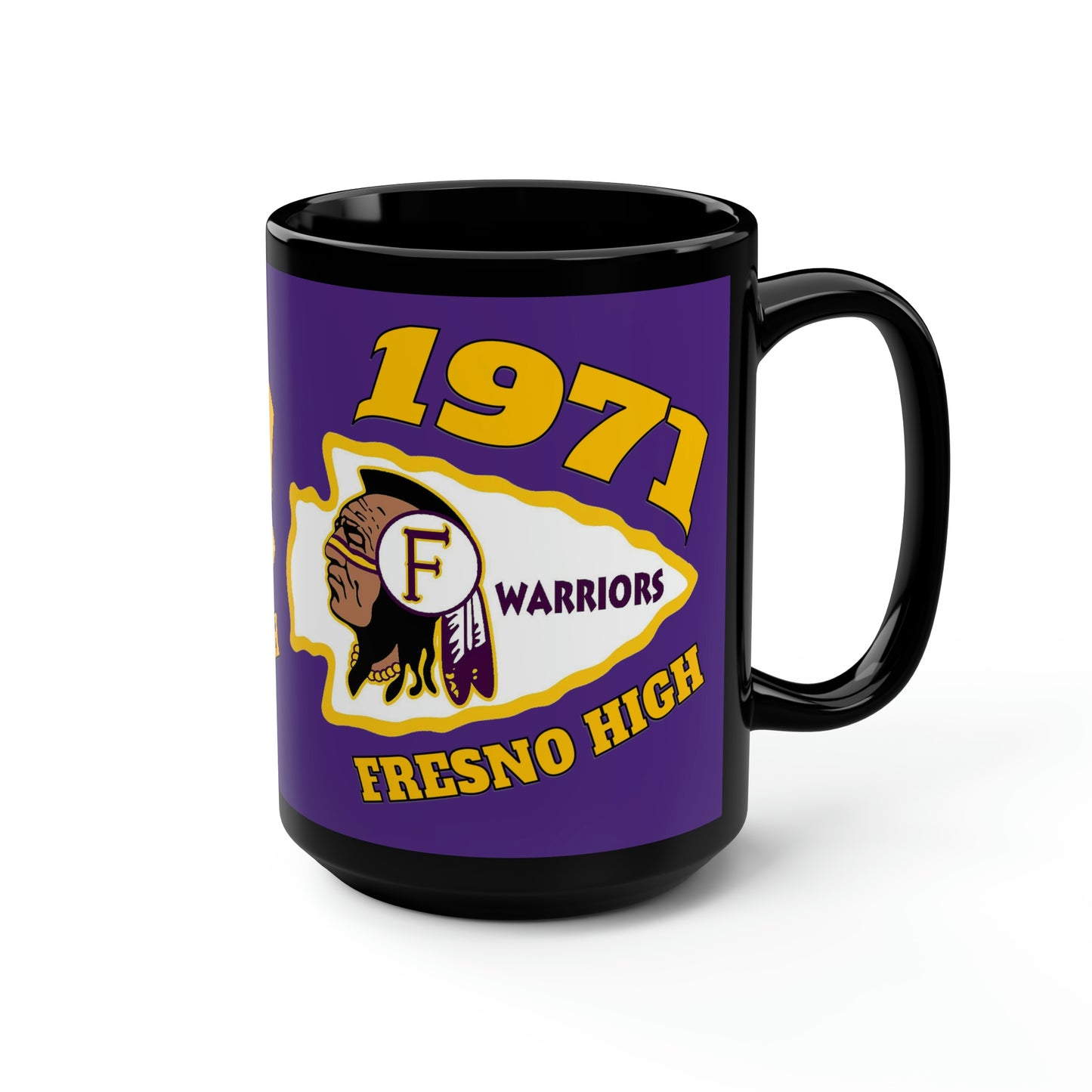 1971 Fresno High Arrowhead - Black Mug, 15oz