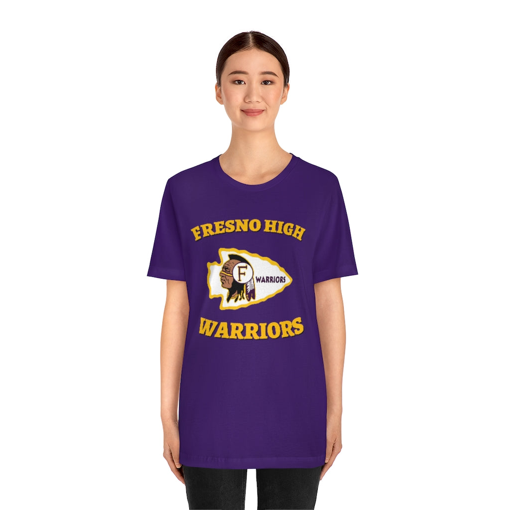 Fresno High Warriors - Curved Gold - Unisex Jersey Short Sleeve Tee