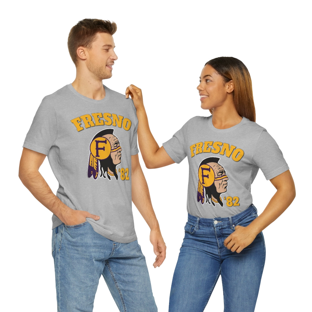 82 Fresno Indian Logo - Unisex Jersey Short Sleeve Tee