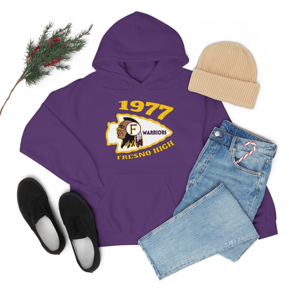 1977 Fresno High Tomahawk - Unisex Heavy Blend™ Hooded Sweatshirt