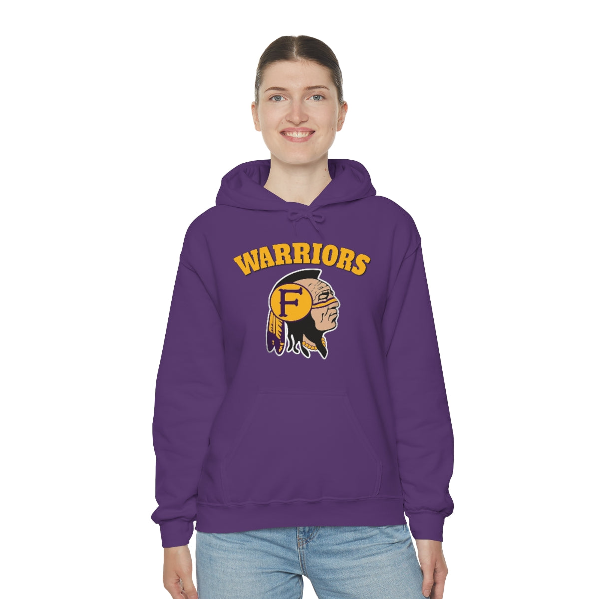 Warriors Indian Head - Unisex Heavy Blend™ Hooded Sweatshirt