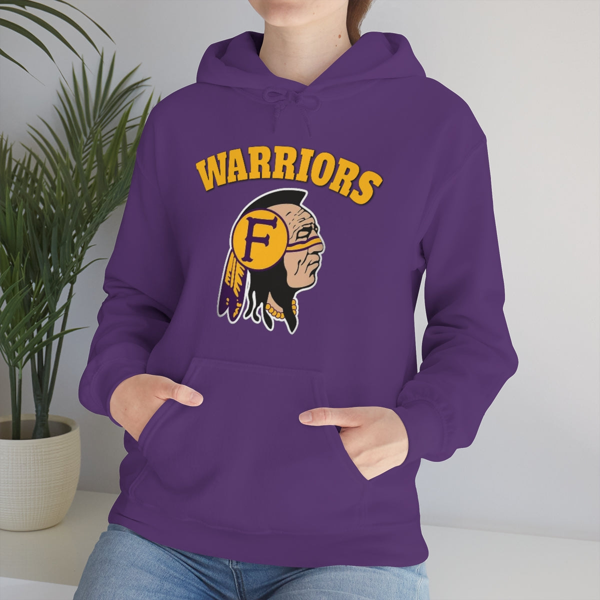 Warriors Indian Head - Unisex Heavy Blend™ Hooded Sweatshirt