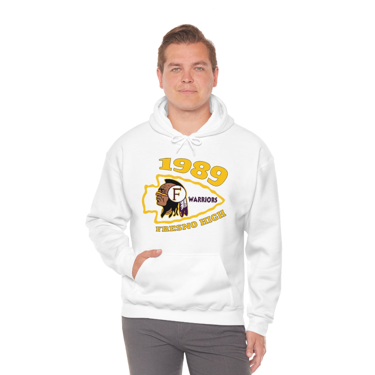 1989 Fresno High Warriors - Unisex Heavy Blend™ Hooded Sweatshirt