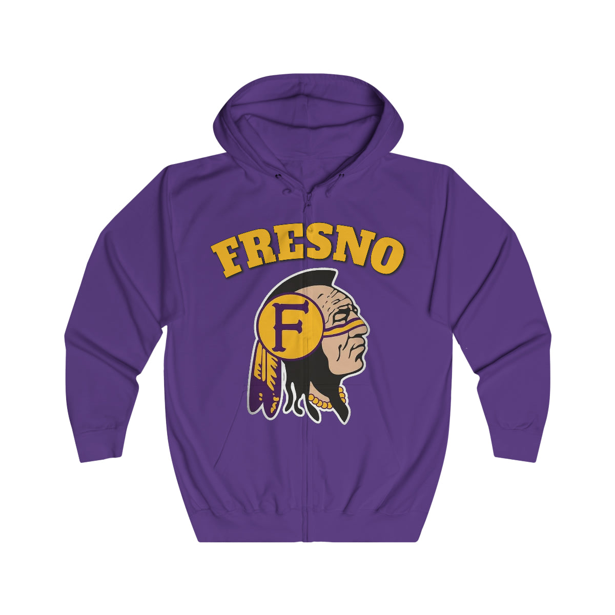 Fresno Indian Logo - Unisex Full Zip Hoodie