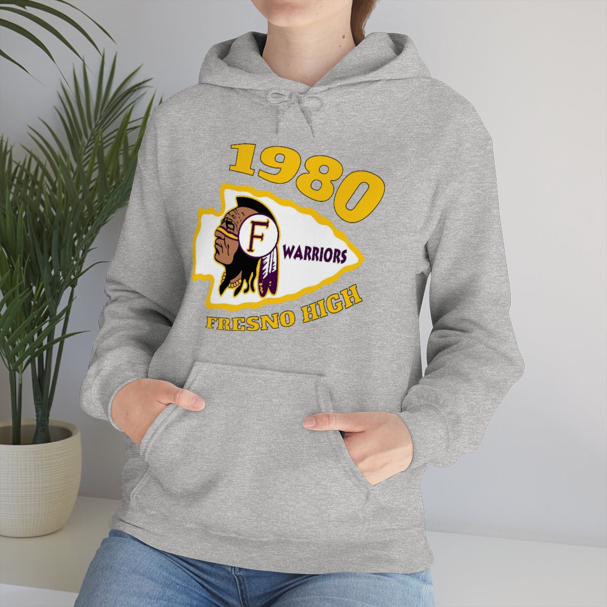 1980 Fresno High Warriors Tomahawk - Unisex Heavy Blend™ Hooded Sweatshirt