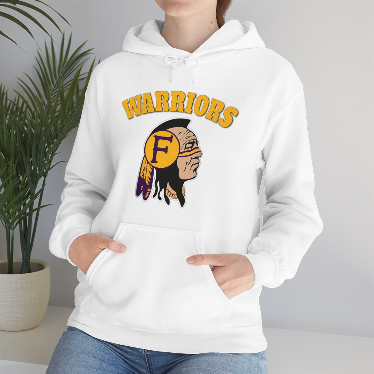 Warriors Indian Head - Unisex Heavy Blend™ Hooded Sweatshirt