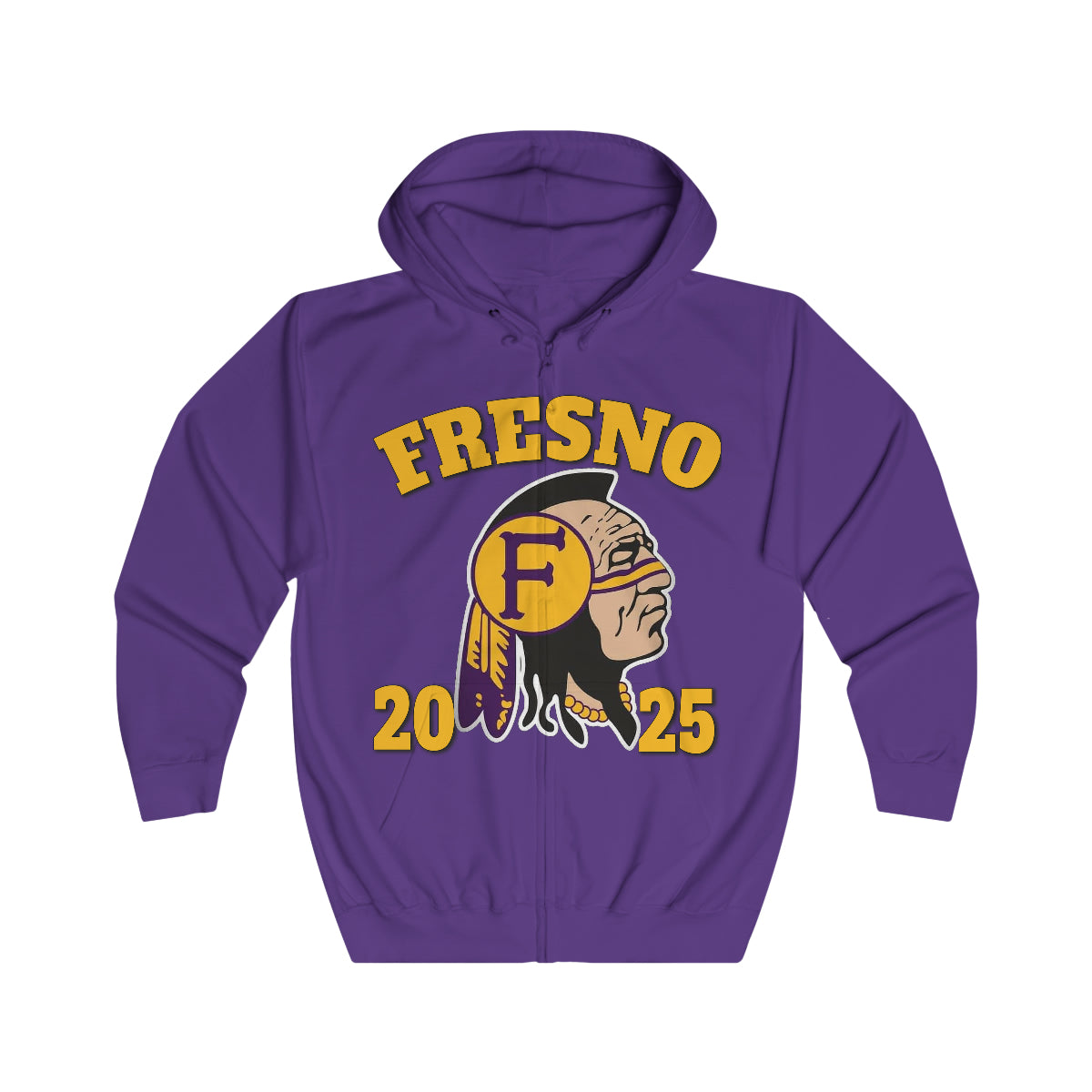 2025 Fresno Indian Logo - Unisex Full Zip Hoodie