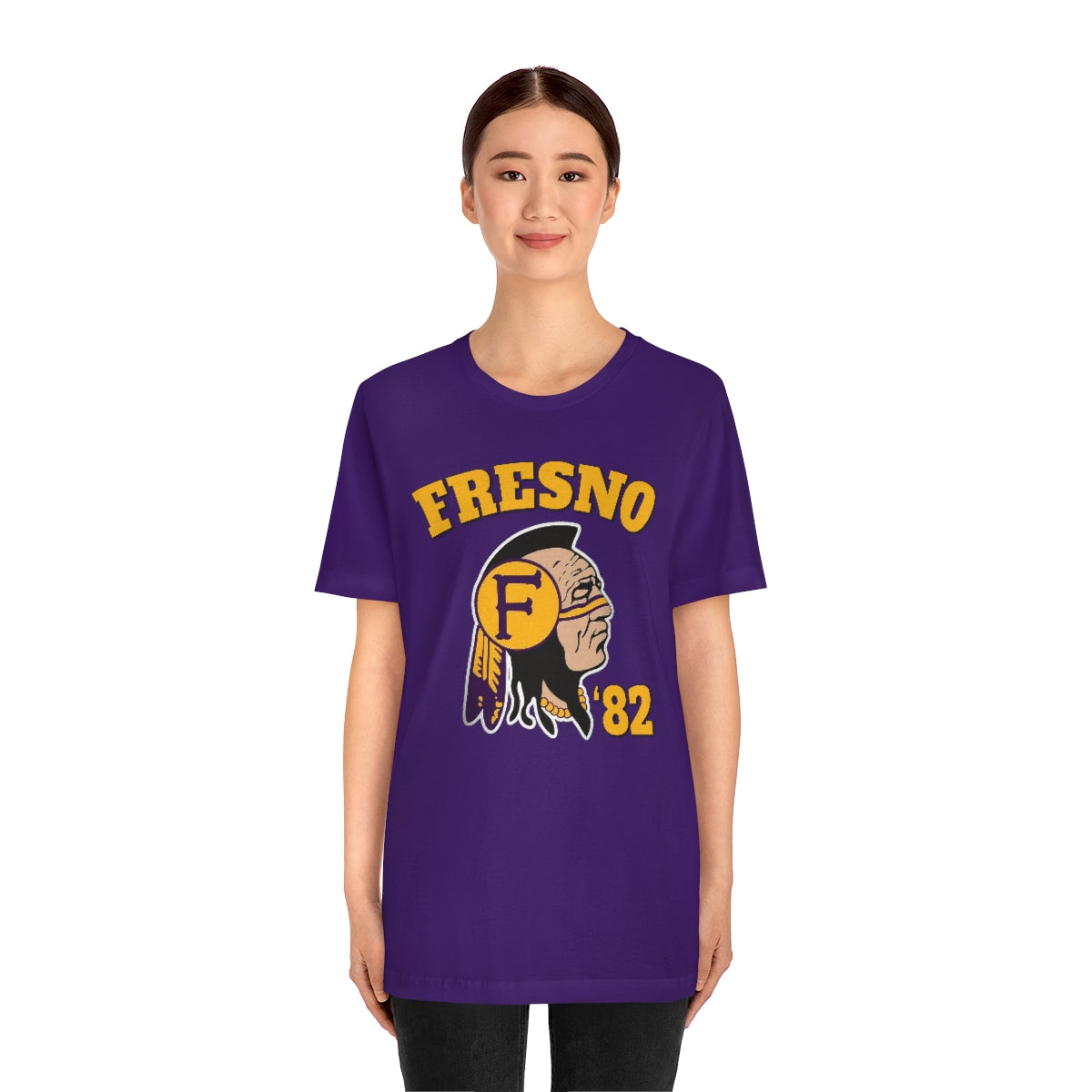 82 Fresno Indian Logo - Unisex Jersey Short Sleeve Tee