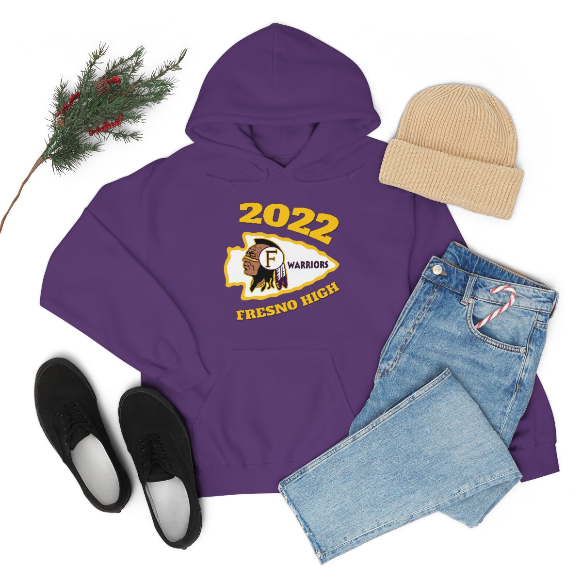 2022 Fresno High Tomahawk Logo - Unisex Heavy Blend™ Hooded Sweatshirt