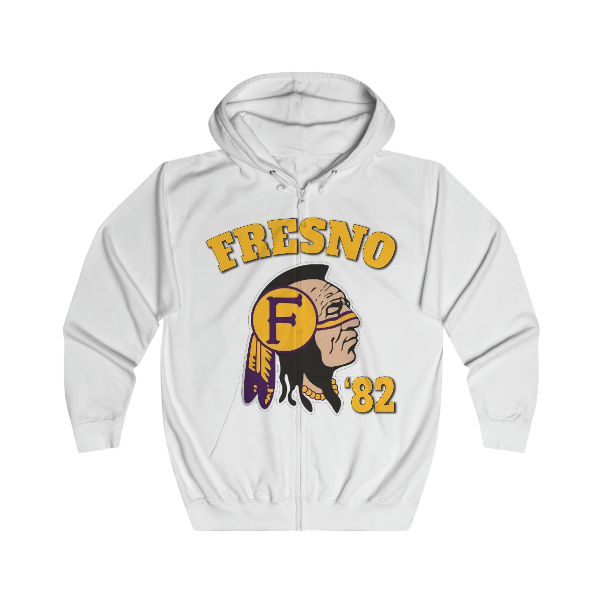 82 Fresno Indian Logo - Unisex Full Zip Hoodie