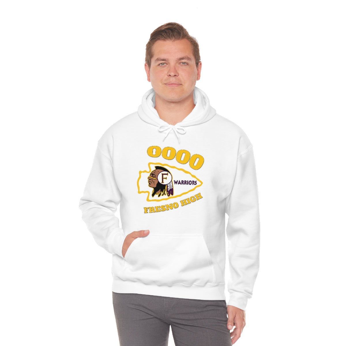 0000 Fresno High Tomahawk Logo - Unisex Heavy Blend™ Hooded Sweatshirt