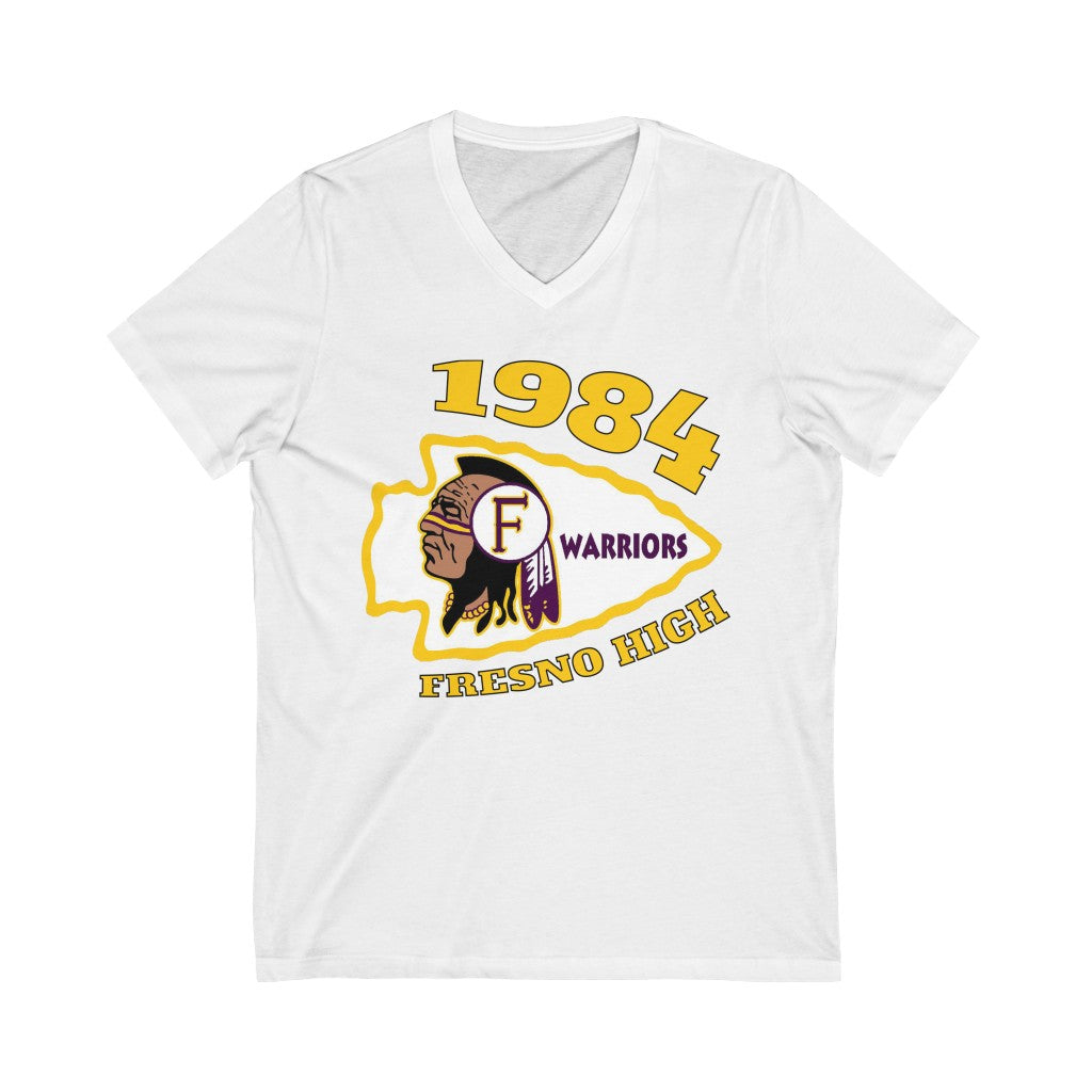 1984 Fresno High Warriors - Unisex Jersey Short Sleeve V-Neck Tee