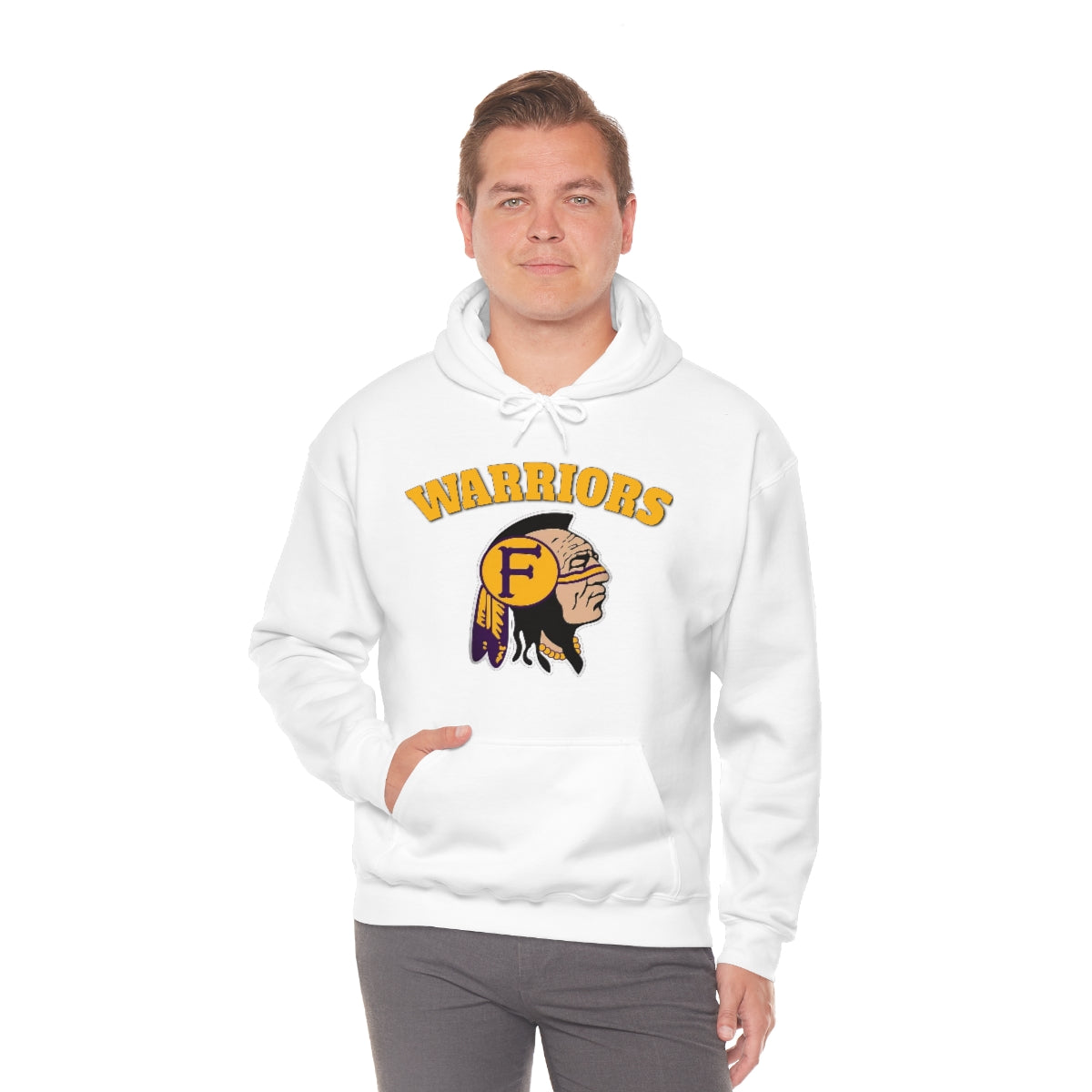 Warriors Indian Head - Unisex Heavy Blend™ Hooded Sweatshirt