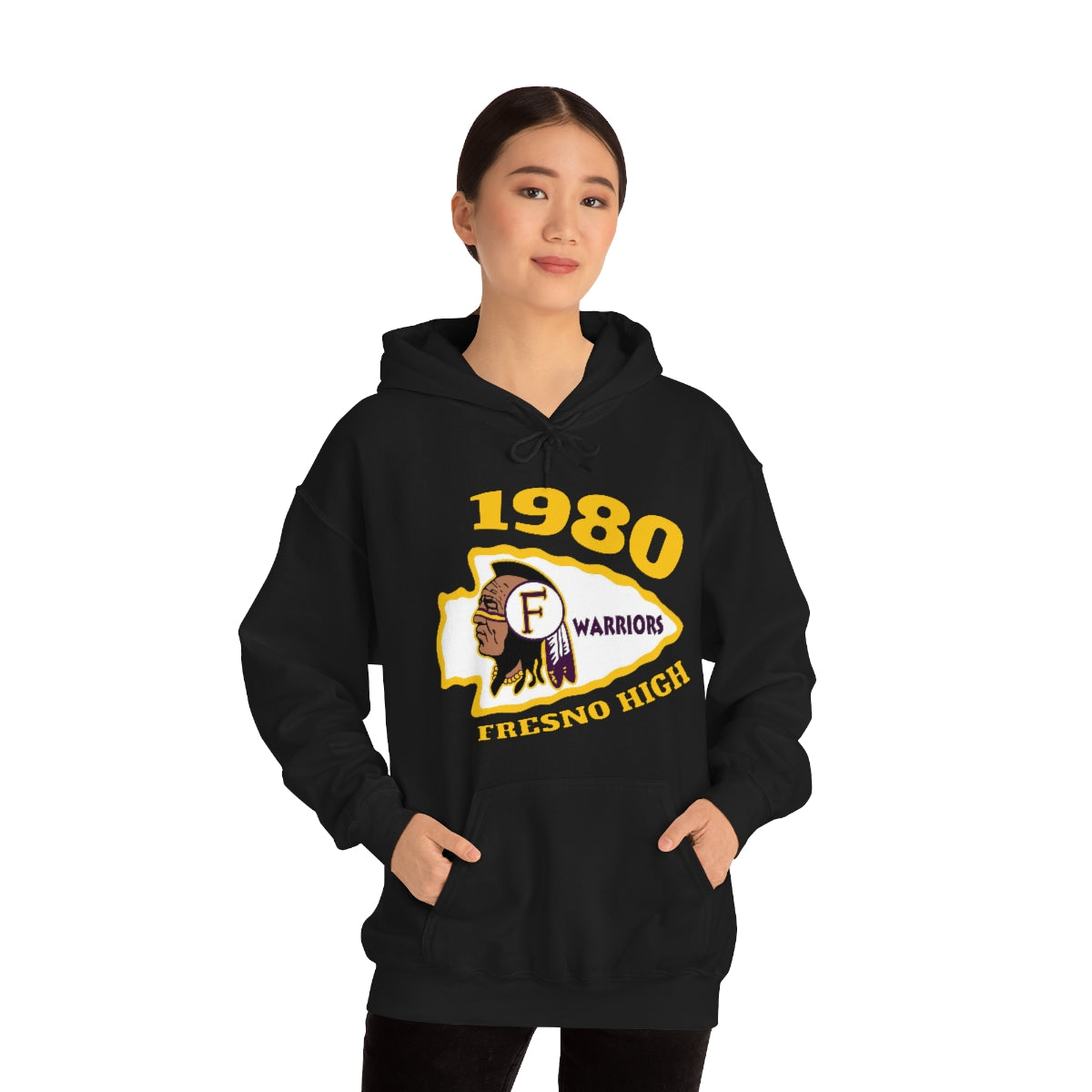 1980 Fresno High Warriors Tomahawk - Unisex Heavy Blend™ Hooded Sweatshirt