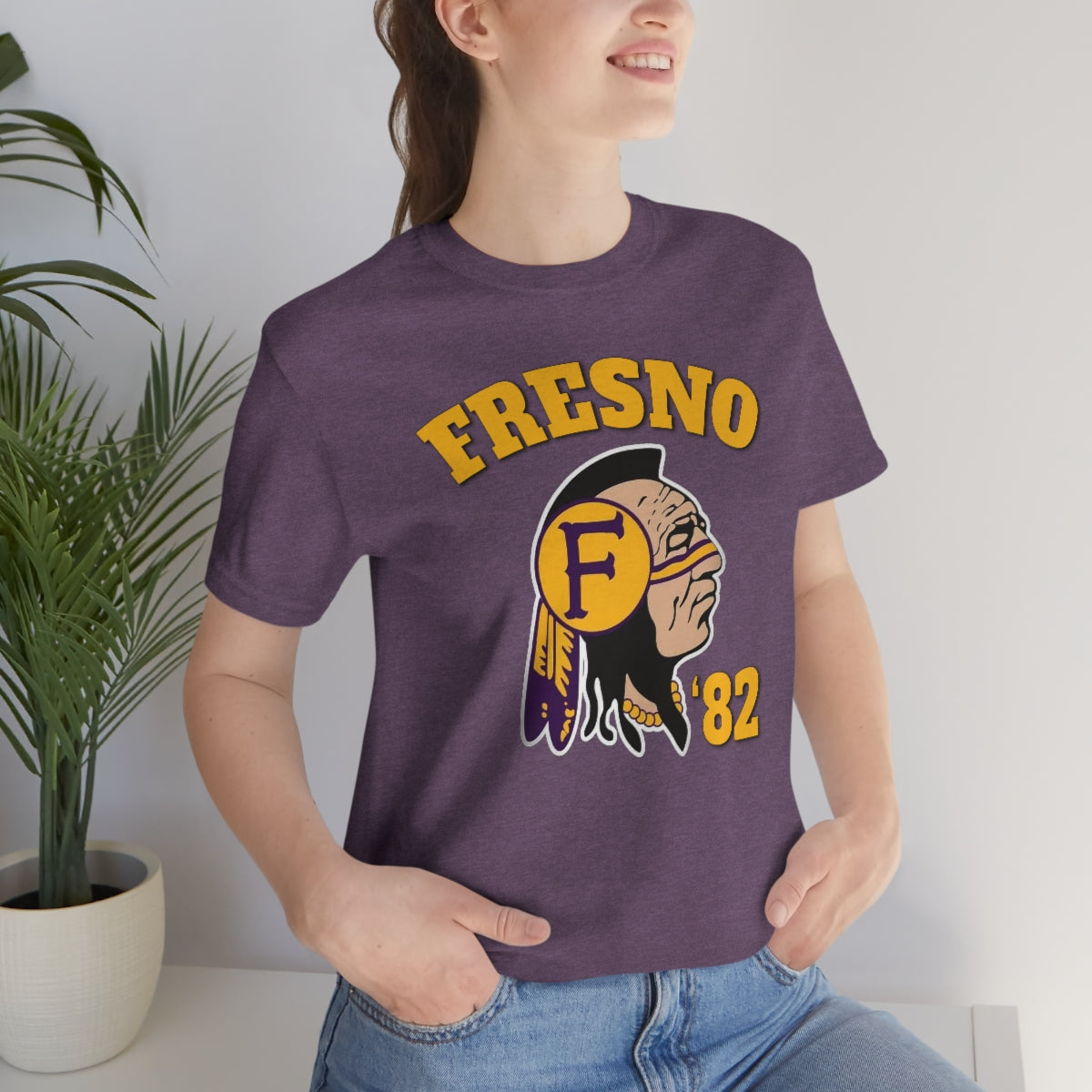 82 Fresno Indian Logo - Unisex Jersey Short Sleeve Tee