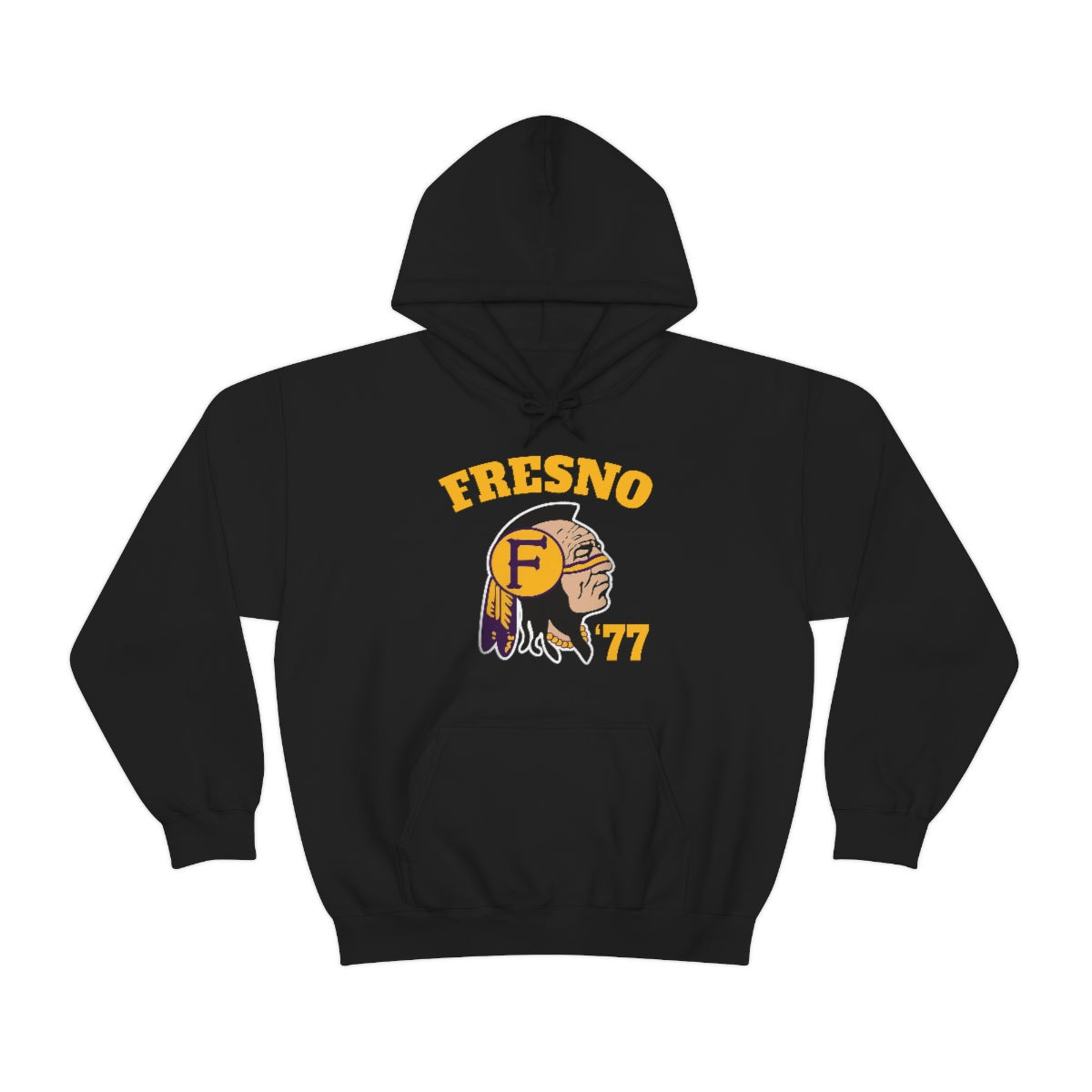 77 Fresno Indian Logo - Unisex Heavy Blend™ Hooded Sweatshirt