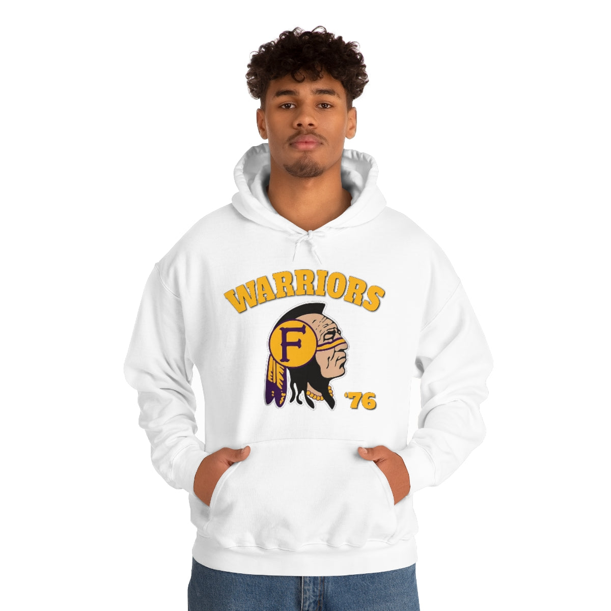 Warriors Indian Logo 76 - Unisex Heavy Blend™ Hooded Sweatshirt