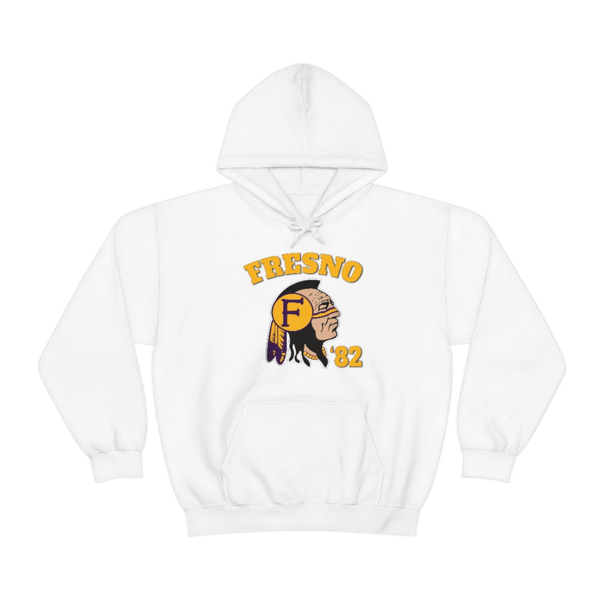 82 Fresno Indian Logo - Unisex Heavy Blend™ Hooded Sweatshirt