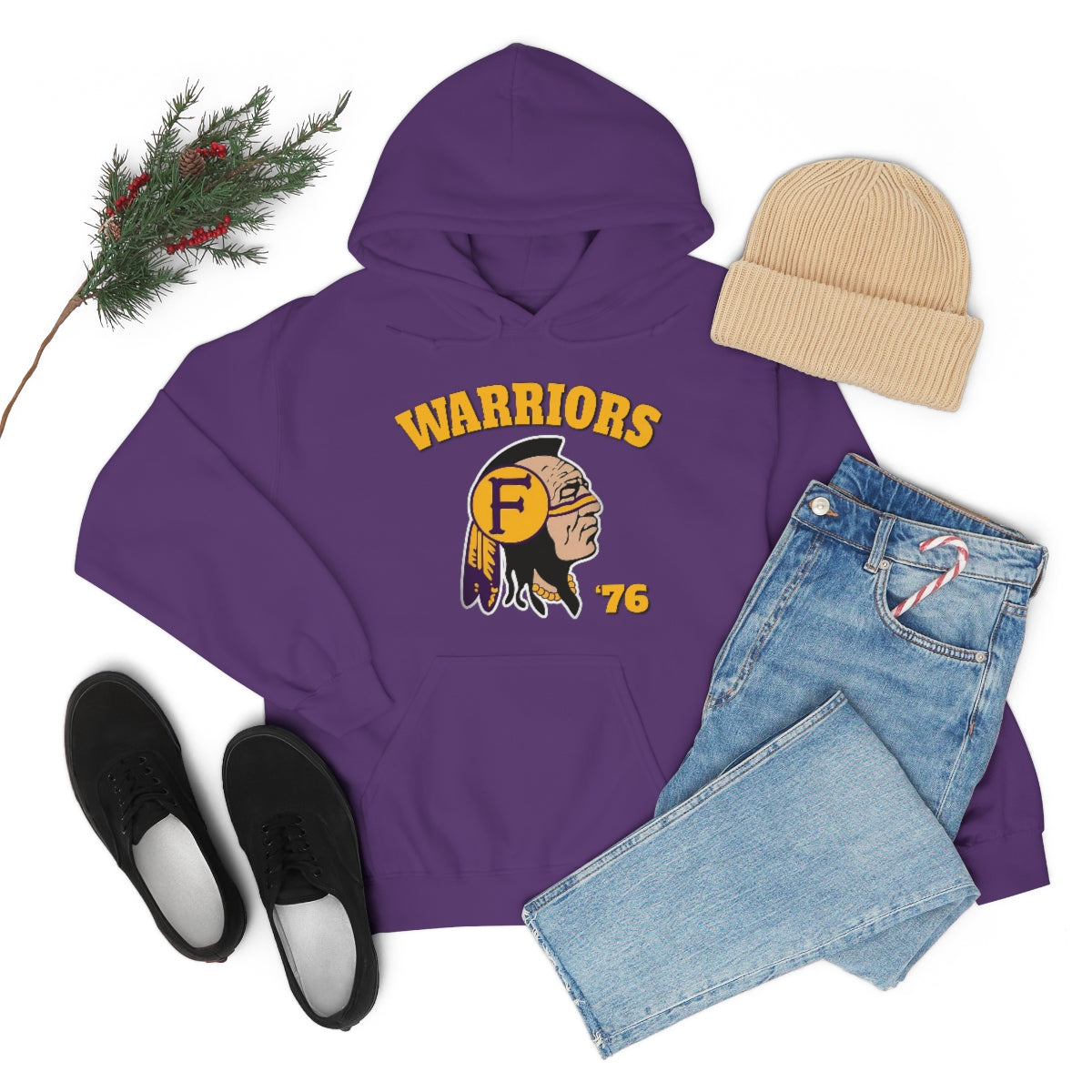 Warriors Indian Logo 76 - Unisex Heavy Blend™ Hooded Sweatshirt