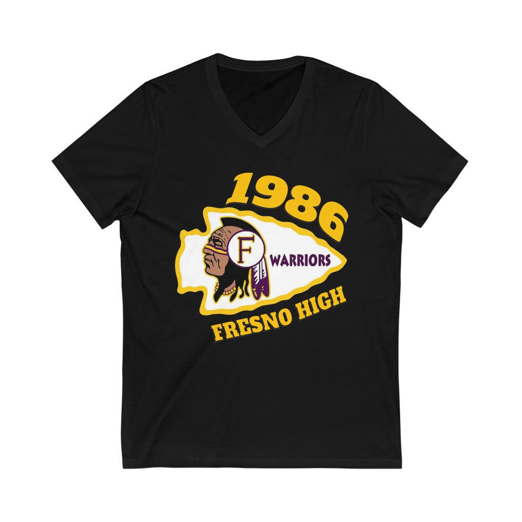 Fresno High Warriors 1986 - Unisex Jersey Short Sleeve V-Neck Tee